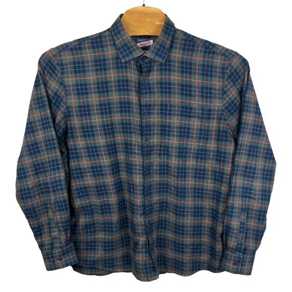 Johnnie O Hangin Out Multicolored Plaid Long Sleeve Button Up Flannel Shirt 2XL - Picture 2 of 6